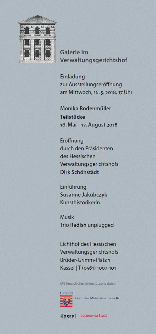 Einladung zur Ausstellung Teilstücke, VGH Kassel